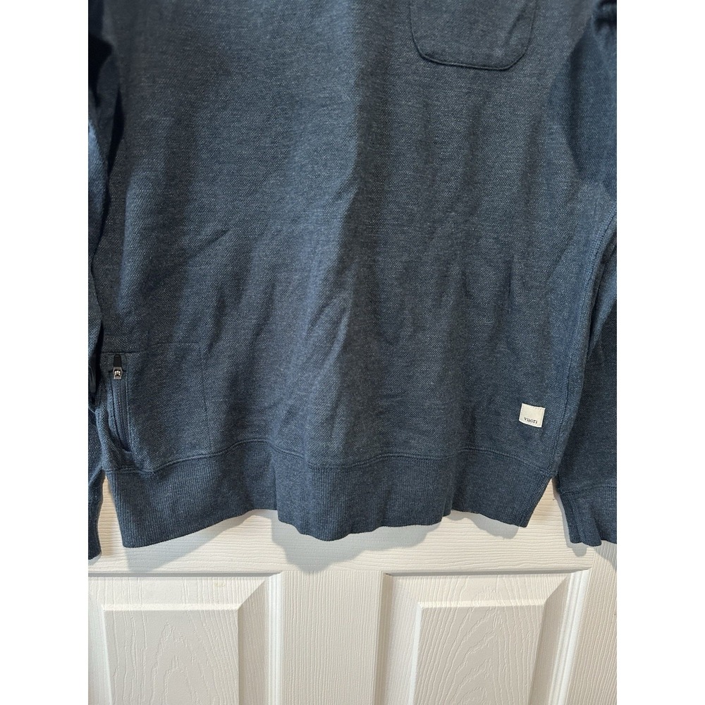 Vuori Jeffreys Pullover fleece sweatshirt Dark Blue Men's Medium - Picture 2 of 13